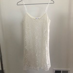 Super cute white lace dress!